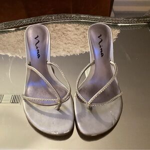 NINA silver rhinestone heels
